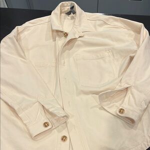 Vuori Mackenzie Cream Button-Up  Shirt Jacket
